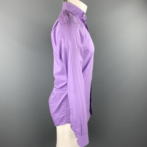 RALPH LAUREN Black Lable Size S Purple Cotton Long Sleeve Shirt