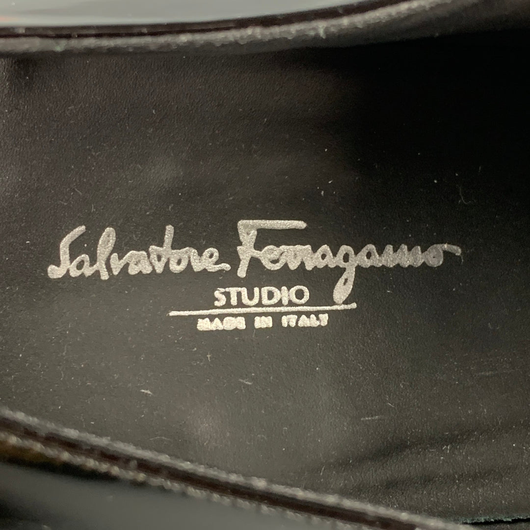 SALVATORE FERRAGAMO Talla 11 Zapatos con cordones de cuero negro