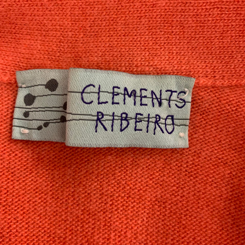 CLEMENTS RIBEIRO Taille S Haut décontracté en cachemire orange tricoté sans manches