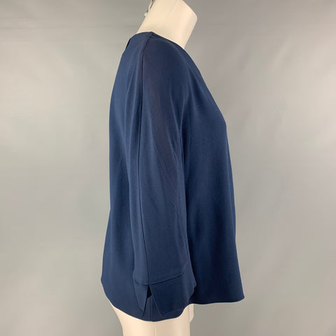 DICE KAYEK Talla 4 Blusa con mangas 3/4 de acetato y viscosa azul marino