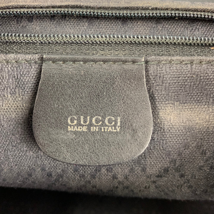 GUCCI Black Leather Bamboo Backpack Handbag
