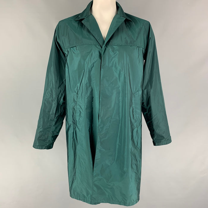 PRADA Size XL Green Nylon Blend Trench Coat