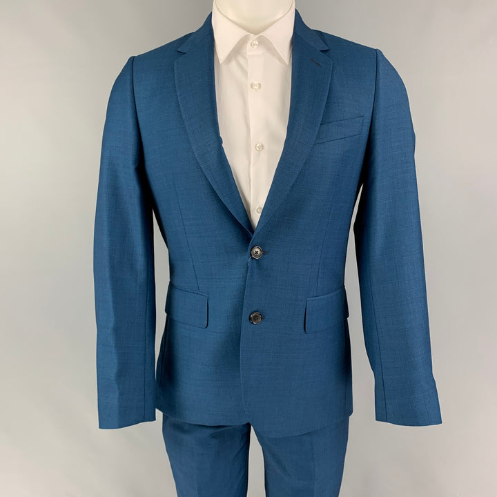 PAUL SMITH Size 36 Regular Blue Wool Notch Lapel Suit