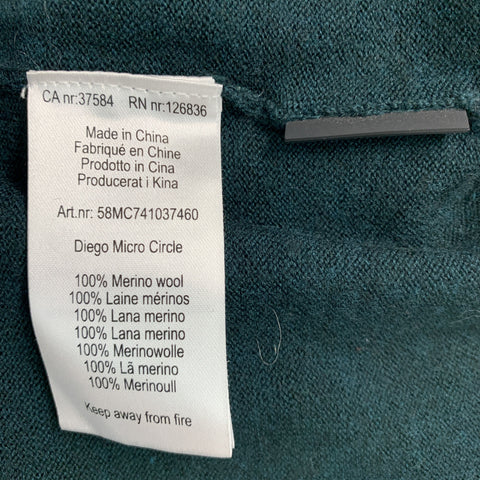 J.LINDEBERG Size M Green Textured Merino Wool Crew-Neck Pullover