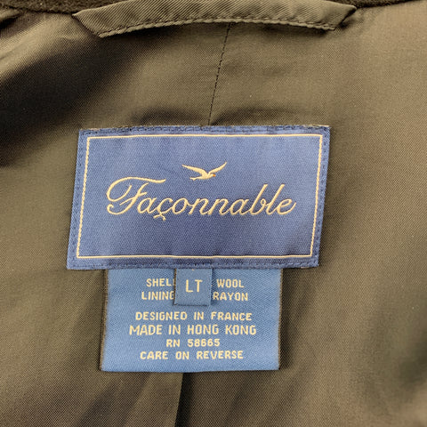 FACONNABLE Size L Black Wool Buttoned Jacket