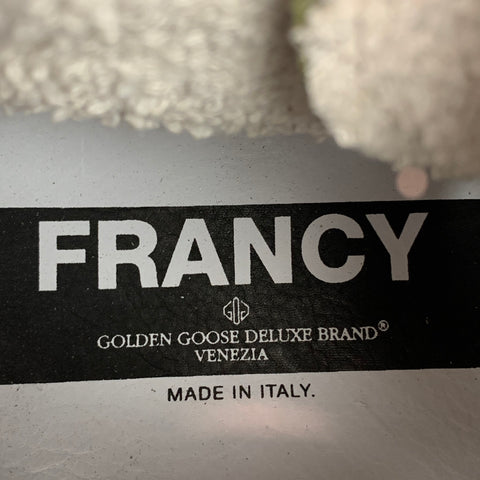 GOLDEN GOOSE Francy Size 10 Olive Distressed Suede High Top Sneakers