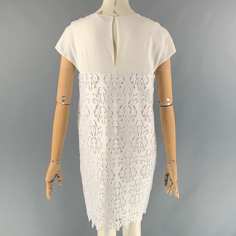 Nº21 Size 6 White Polyester Eyelet Shift Dress