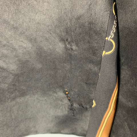 GUCCI Size 36 Black Gold Stripe Acetate Athletic Shorts