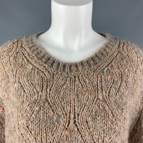 CLOSED Size XL Beige Orange Acrylic Blend Knitted Sweater