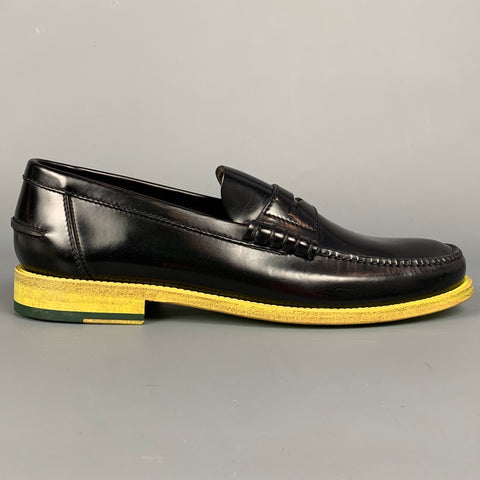 PS by PAUL SMITH Size 9 Black & Green Leather Slip On Loafers