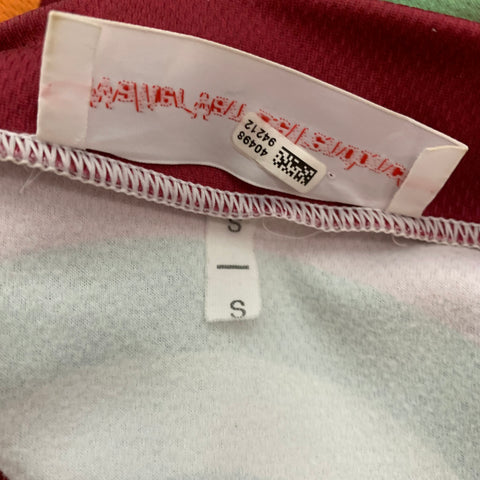 WALTER VAN BEIRENDONCK FW14 Size S Orange Burgundy Graphic Nylon Jersey Bike Top