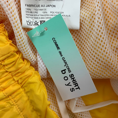 COMME des GARCONS SHIRT Size S Yellow Pink Stripe Polyamide Shorts