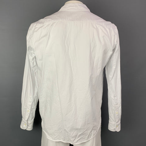 45rpm Size XL White Cotton One Pocket Long Sleeve Shirt