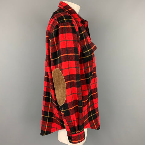 RALPH LAUREN Size L Red Plaid Wool Button Up Long Sleeve Shirt