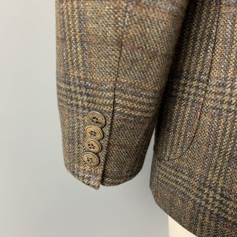 JOSEPH ABBOUD Size 40 Brown Textured Cashmere Notch Lapel Sport Coat