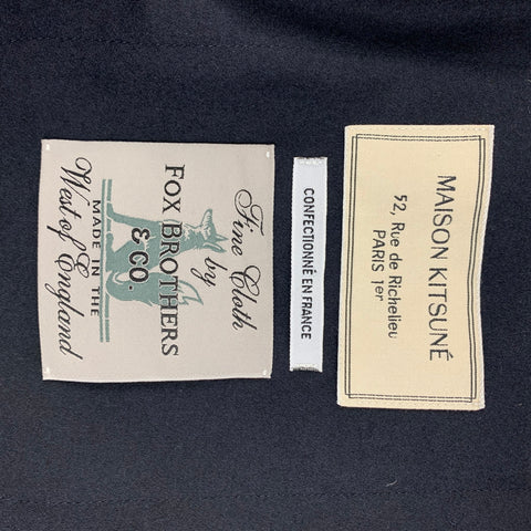 MAISON KITSUNE Size 36 Navy Wool Notch Lapel Sport Coat