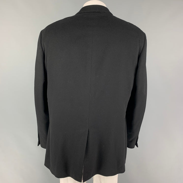 PATRICK JAMES Size 46 Black Cashmere Single Breasted Sport Coat