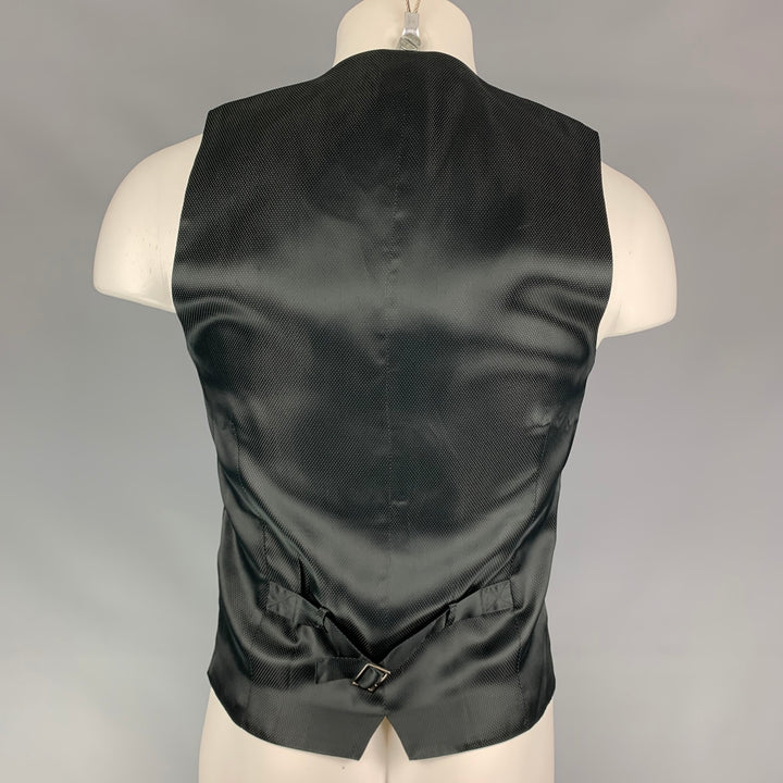 DOLCE & GABBANA Size 36 Black Nailhead Wool Classic Vest