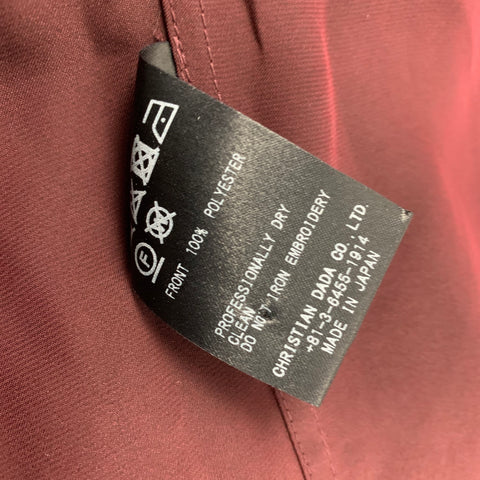 CHRISTIAN DADA FW 19 Size 38 Burgundy Brown Embroidery Viscose Long Sleeve Shirt