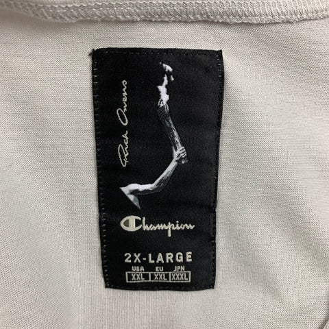 RICK OWENS x CHAMPION Size XXL Light Grey Embroidery Cotton Snaps Tank Top