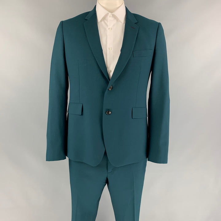 PAUL SMITH Traje Kensington Talla 42 Traje regular con solapa de muesca de lana verde azulado