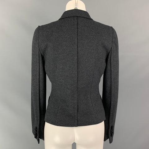 DOLCE & GABBANA Size 6 Grey Virgin Wool Jacket Blazer