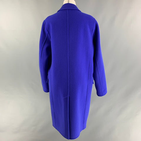MARC JACOBS Talla 12 Abrigo liso de lana y poliéster morado con botonadura única