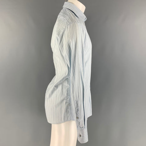 GUCCI Size M Blue Navy Stripe Cotton Long Sleeve Shirt