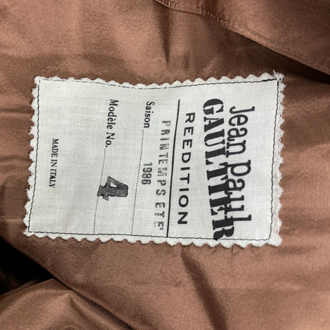 JEAN PAUL GAULTIER Réédition 1986 Taille 6 Veste en Soie Cuivrée