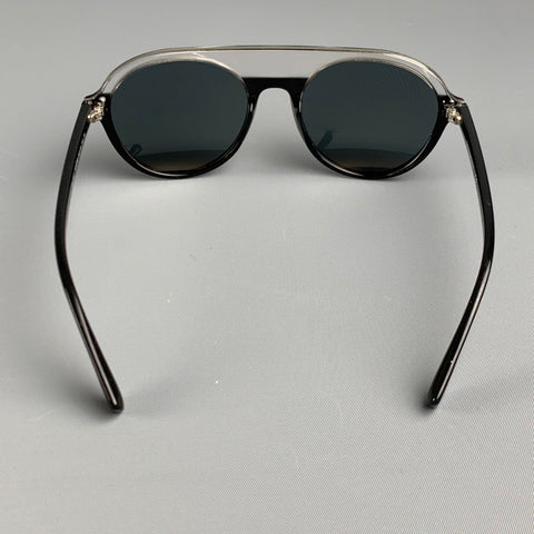 EMPORIO ARMANI Black Clear Color Block Acetate Sunglasses & Eyewear