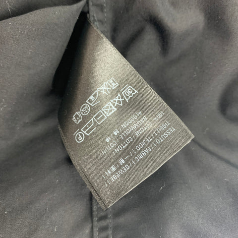 BALENCIAGA Size M Black White Logo Cotton Button Down Long Sleeve Shirt