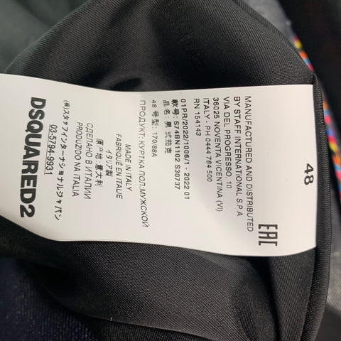 DSQUARED2 Talla 38 Abrigo deportivo de doble botonadura de lino y algodón liso índigo