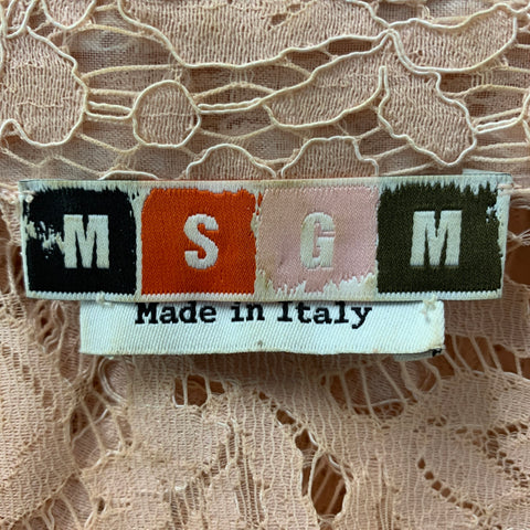 MSGM Blush Lace Hidden Placket  Size L Shirt