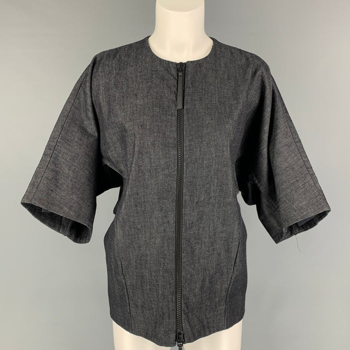 MARNI Size 0 Indigo Cotton Dolman Sleeve Jacket