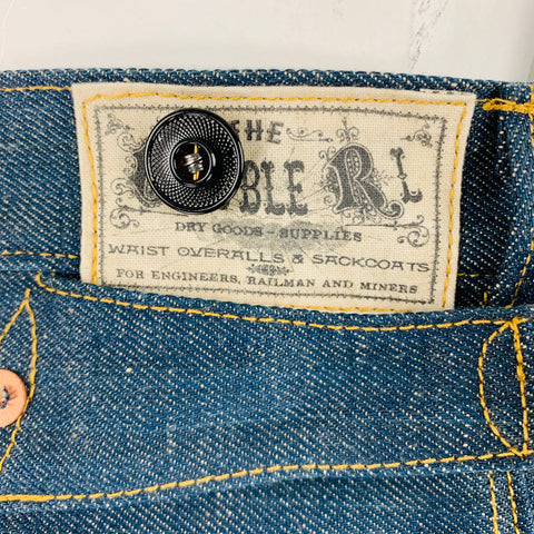 RRL by RALPH LAUREN Size 36 Indigo Contrast Stitch Selvedge Denim Zip Fly Jeans