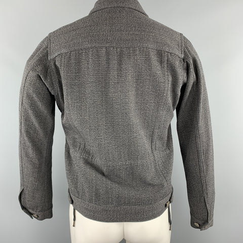 MARC JACOBS Size 36 Gray Glenplaid Yack Zip Trucker Jacket