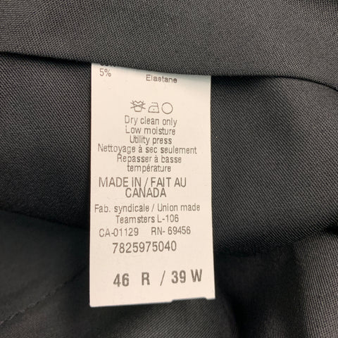 JOHN VARVATOS * U.S.A. Size 46 Black Wool Elastane Single breasted Suit