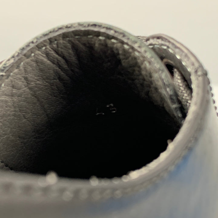 VIKTOR & ROLF Size 10 Black Blue Perforated Leather Wingtip Lace Up Shoes