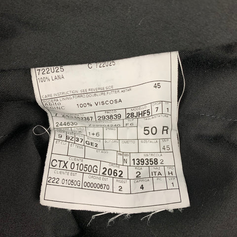 GUCCI Talla 34 Pantalón de vestir con parte delantera plana de lana a cuadros azul marino