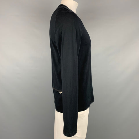 PRADA Size XXL Black Cotton Crew-Neck Pullover