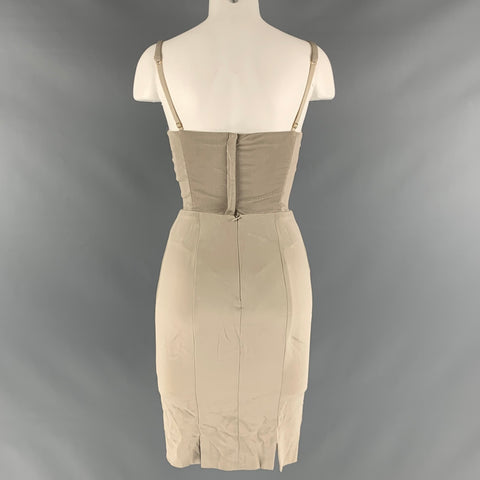 DONNA KARAN Size 2 Grey Viscose Blend Bustier Dress