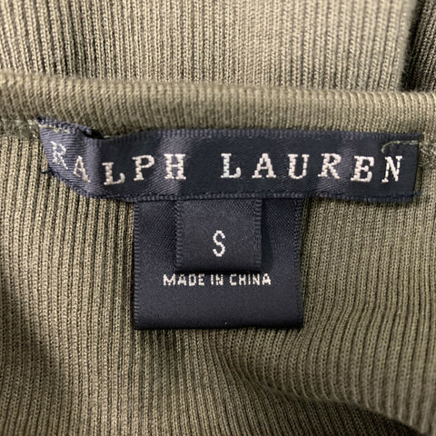 RALPH LAUREN Size S Olive Mercerized cotton Ribbed T-Shirt - Womens
