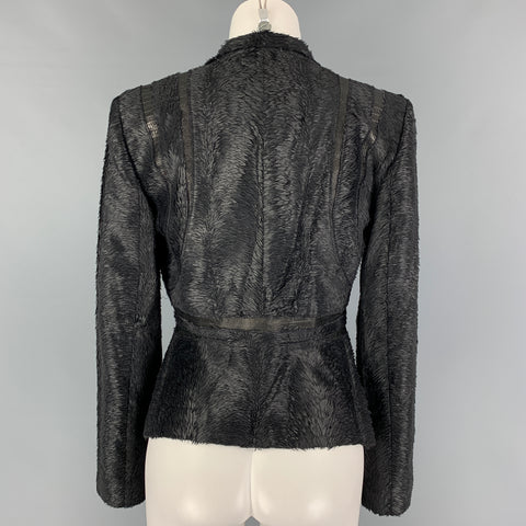 HERVE LEGER Size S Black Textured Jacket Blazer