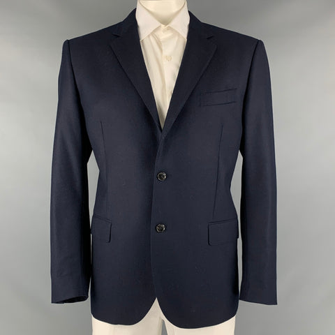 KENT CURWEN Taille 46 Manteau de sport à revers cranté en laine unie marine