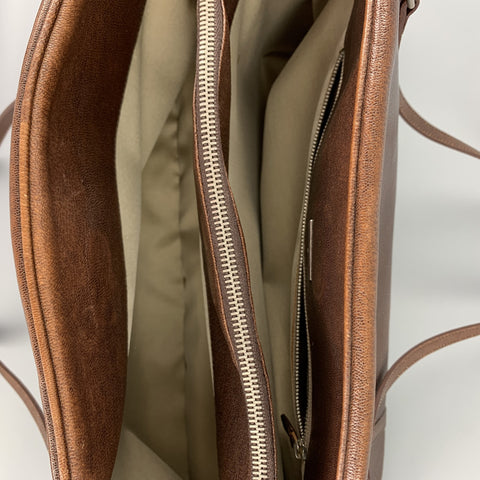 Vintage TARDINI Brown Leather Shoulder Handbag