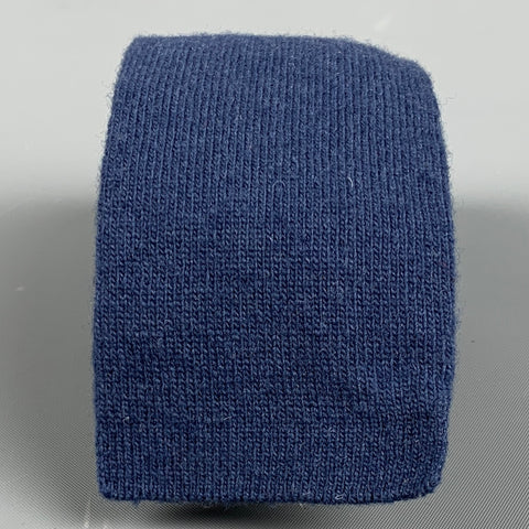 Cravate en tricot à rayures bleues et grises VINTAGE
