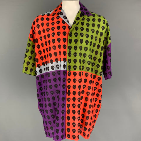 SODA Size One Size Multi-Color Skulls Oversized Short Sleeve Shirt