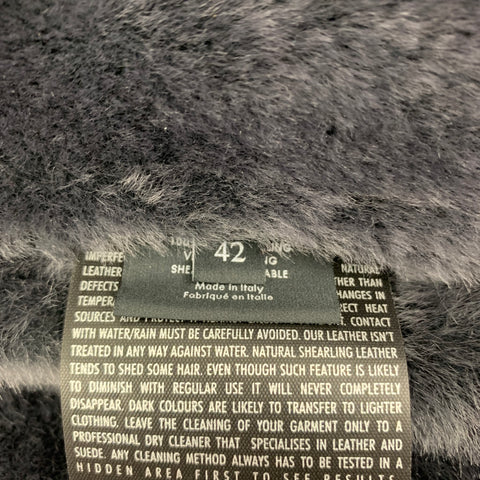 GUCCI by Tom Ford Size 6 Grey Shearling Double Breasted Coat