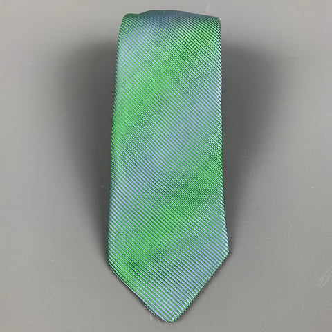 RICHARD JAMES Green Purple Ombre Silk Tie