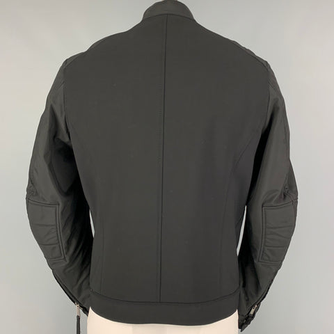 DSQUARED2 Size 44 Black Mixed Fabrics Wool Blend Zip Up Jacket